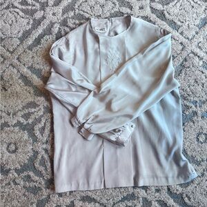 Koret Pale Lavender Embroidered Neck Blouse